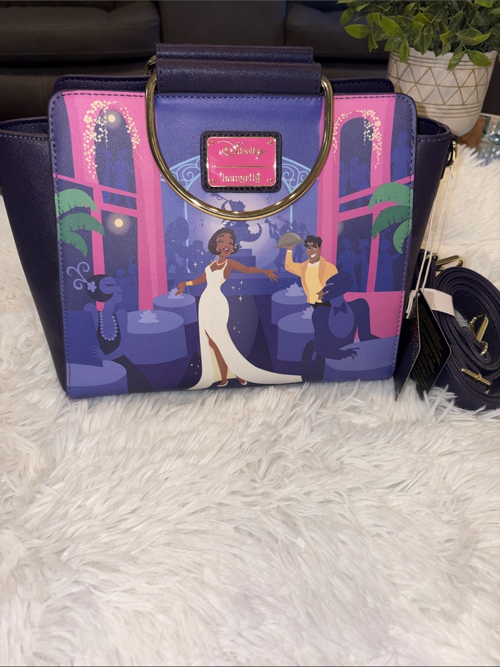 Disney Purple and Pink The Princess and the Frog Crossbody Bag